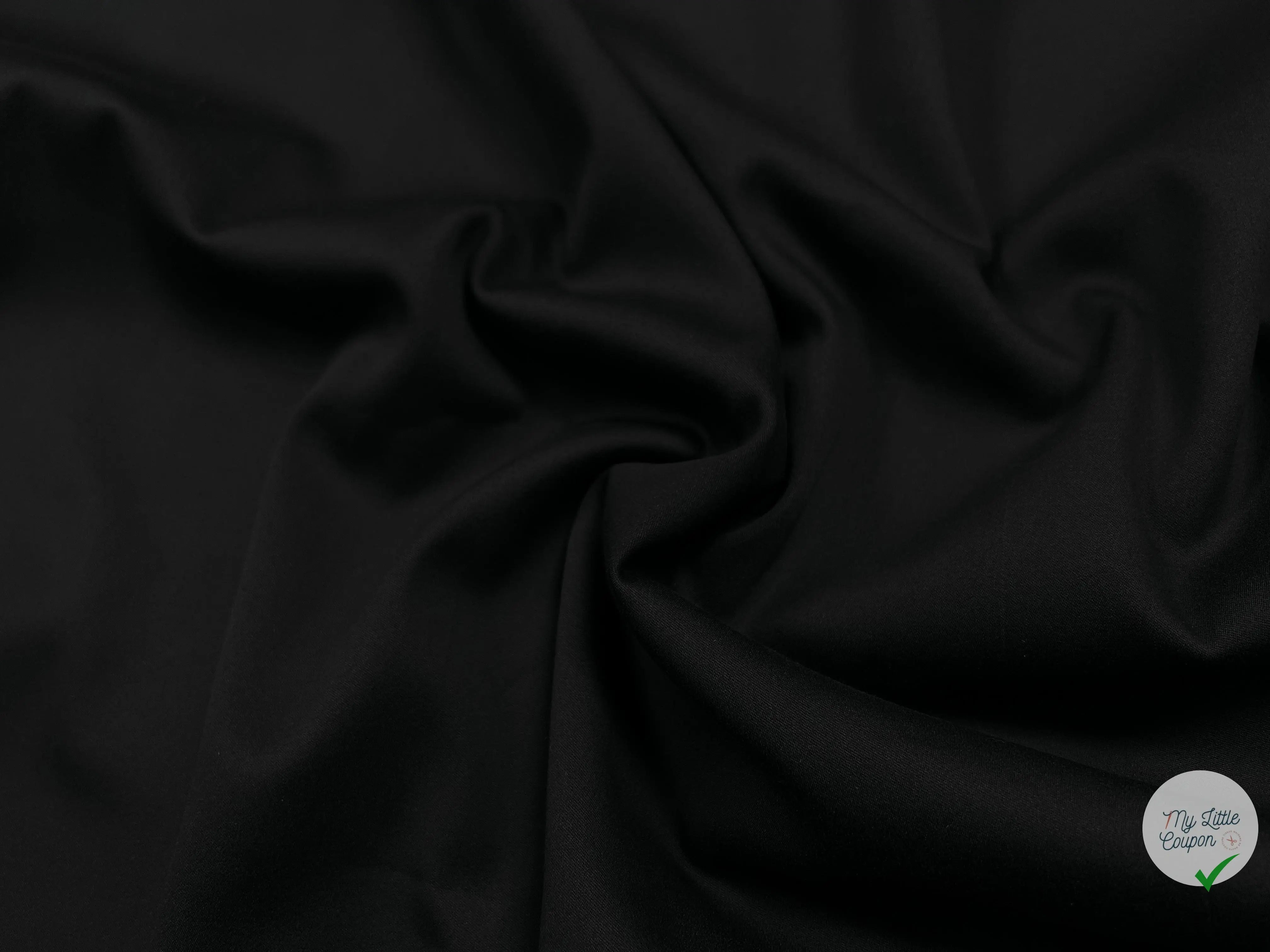 SATIN DE COTON STRETCH NOIR COUTURE - coupon de 3 mètres - My Little Coupon - tissu - coudre