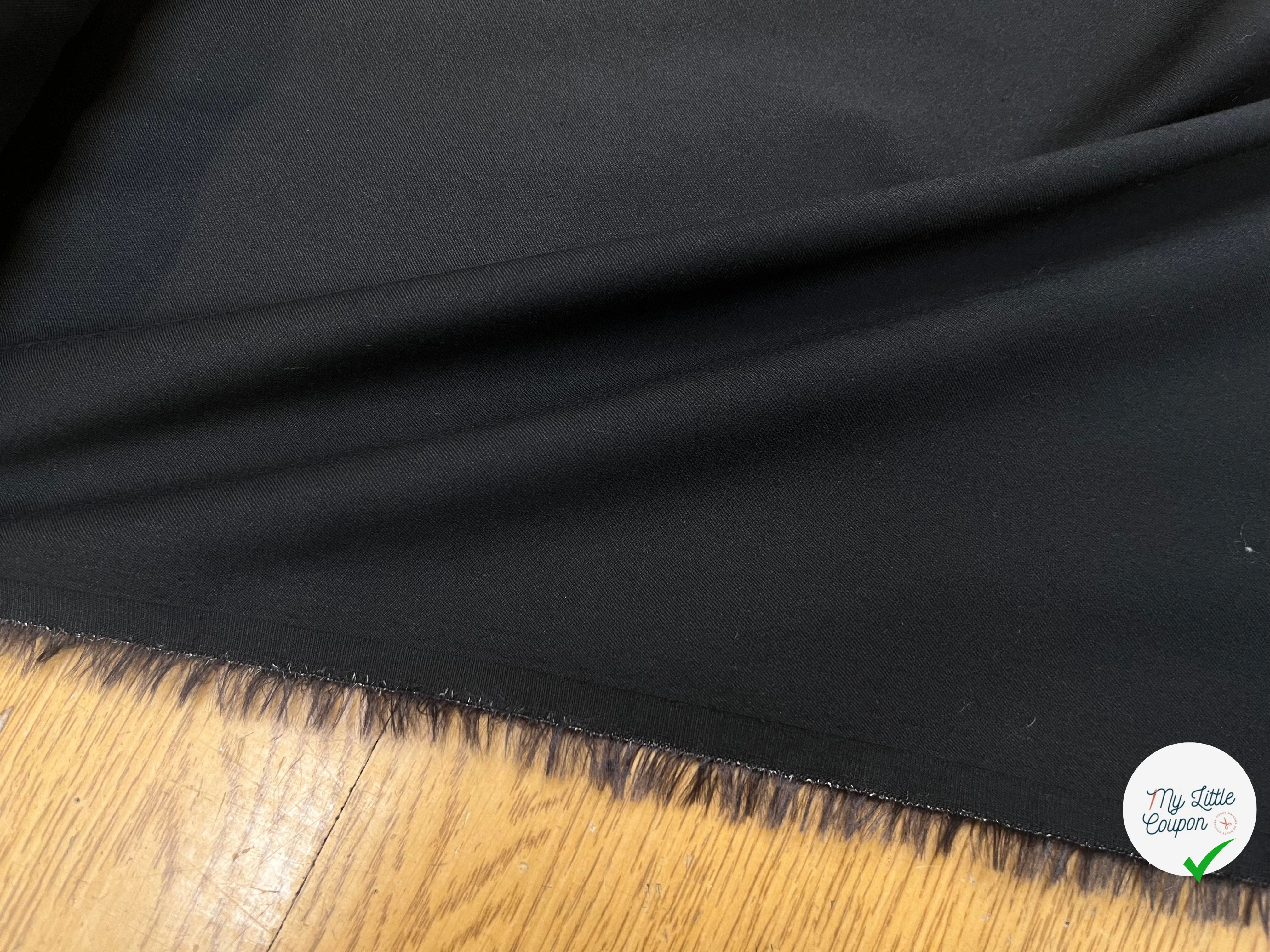 SATIN DE COTON STRETCH NOIR - My Little Coupon