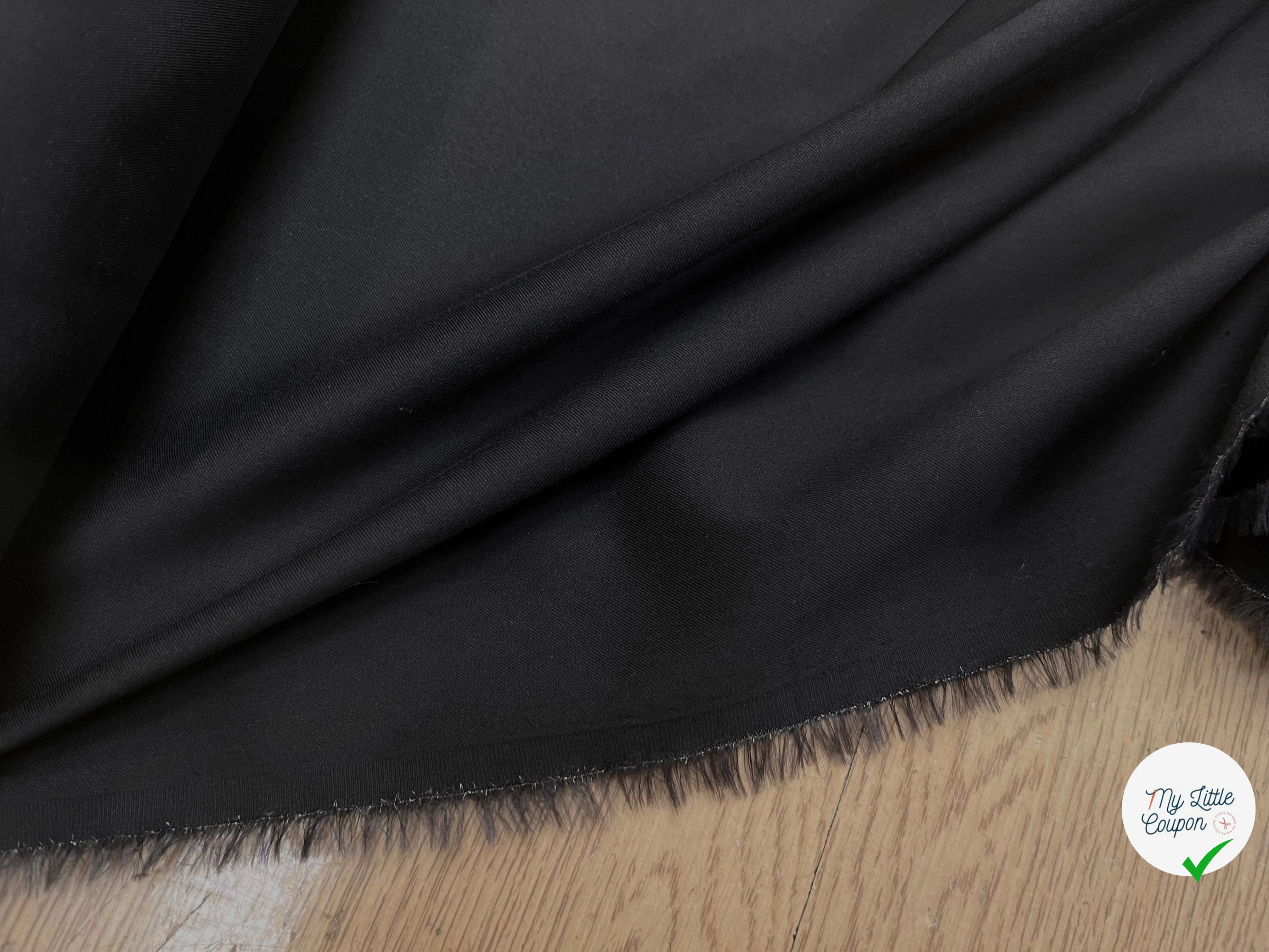 SATIN DE COTON STRETCH NOIR - My Little Coupon
