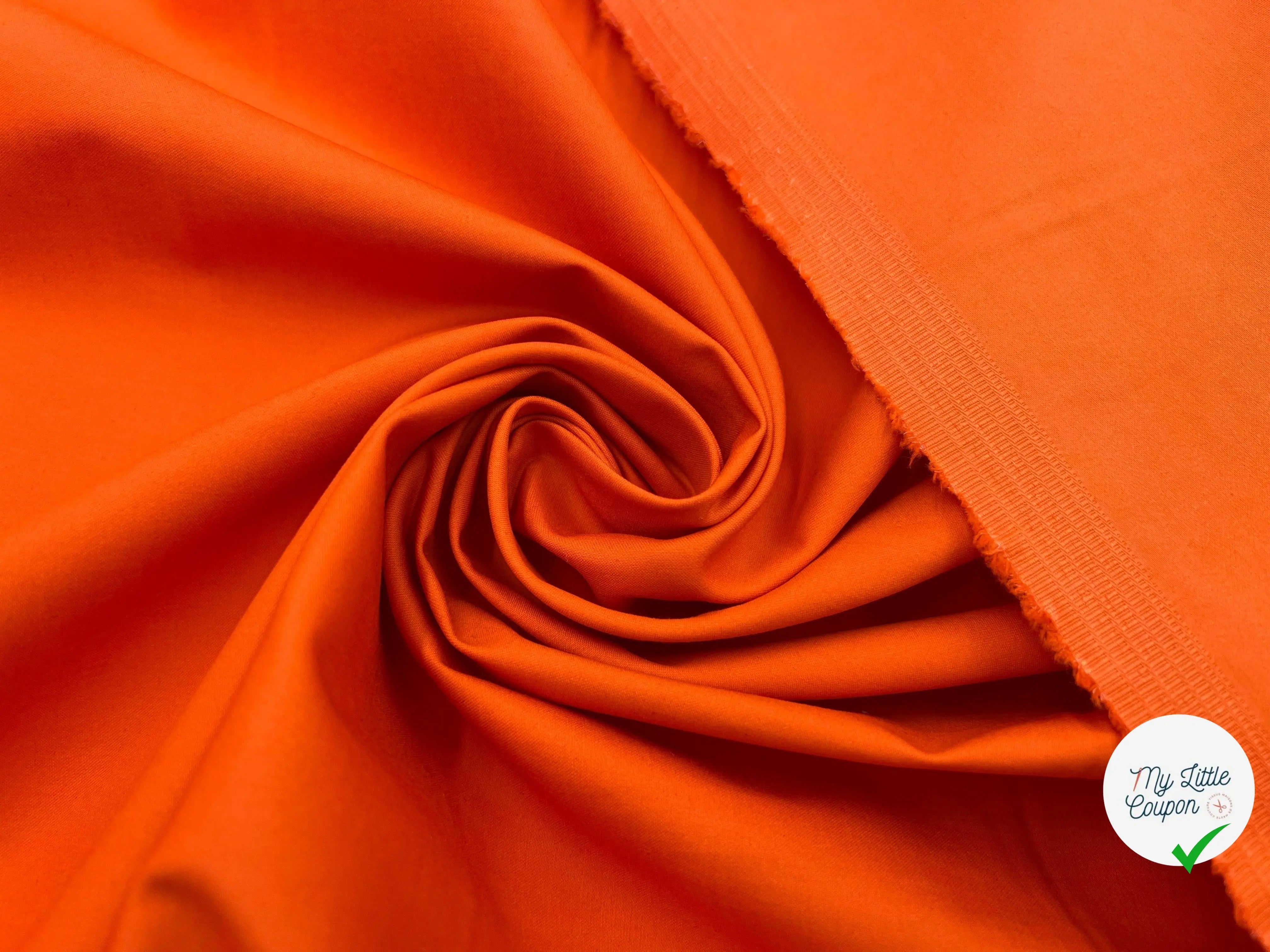 SATIN DE COTON STRETCH ORANGE - My Little Coupon - tissu - coudre