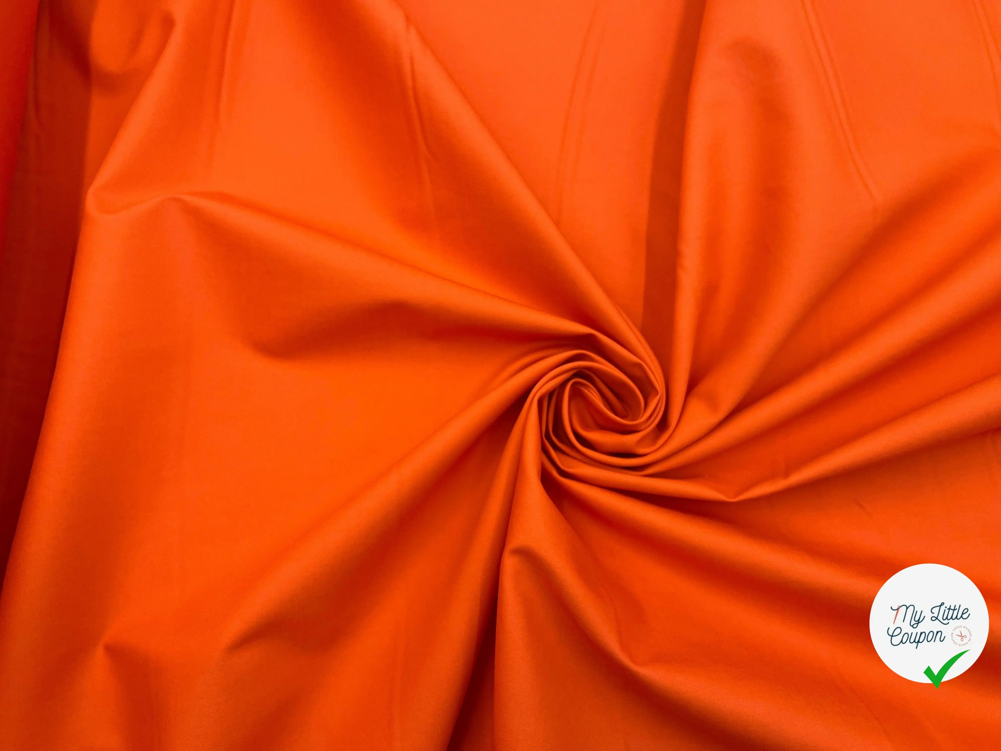 SATIN DE COTON STRETCH ORANGE - My Little Coupon - tissu - coudre