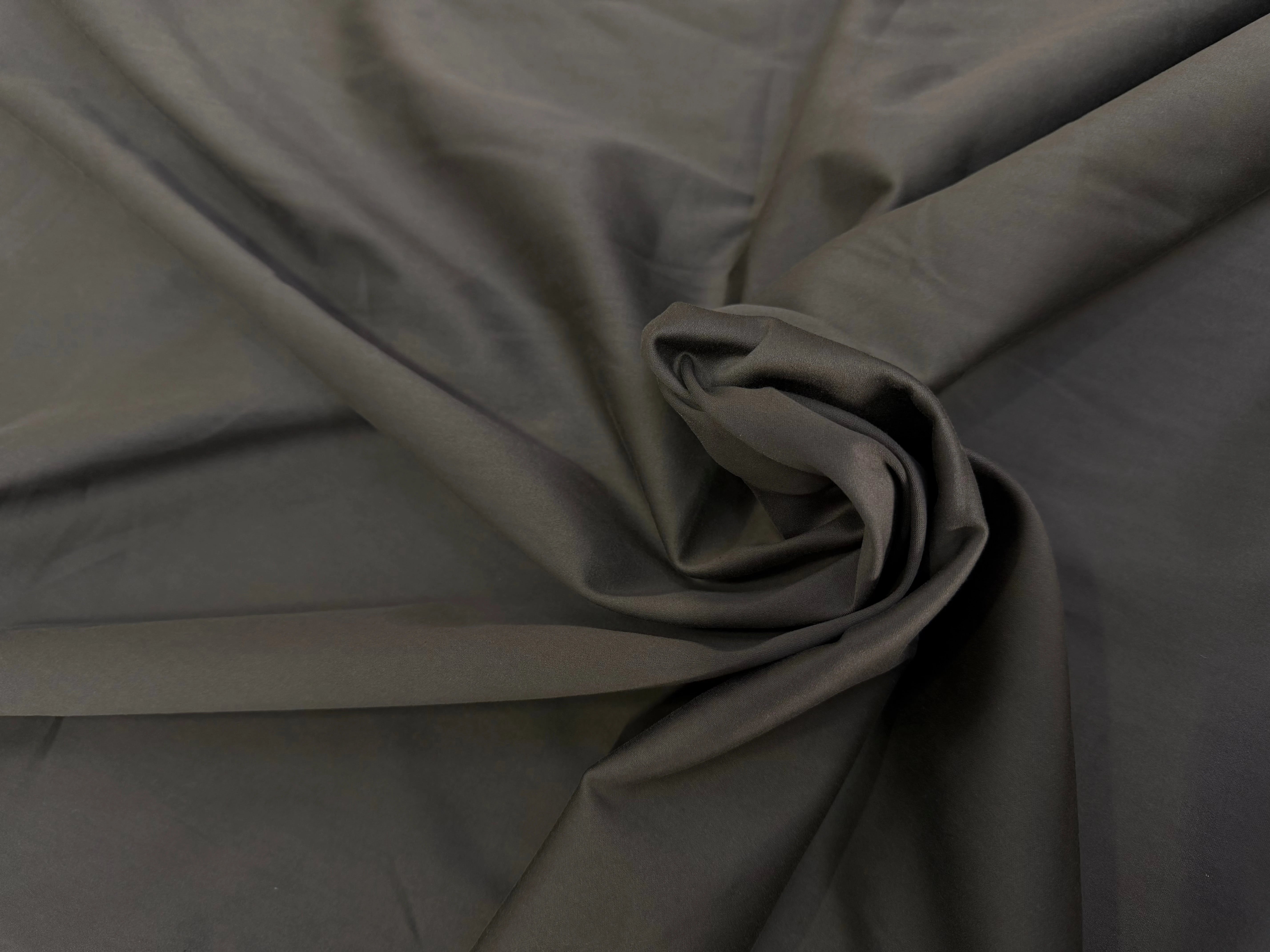 SATIN DE COTON STRETCH QUALITÉ COUTURE KHAKI - My Little Coupon