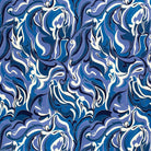 SATIN DE COTON TISSU IMPRIMÉ ABSTRAIT COBALT - My Little Coupon