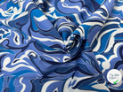 SATIN DE COTON TISSU IMPRIMÉ ABSTRAIT COBALT - My Little Coupon