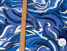 SATIN DE COTON TISSU IMPRIMÉ ABSTRAIT COBALT - My Little Coupon