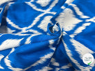 SATIN DE COTON TISSU IMPRIMÉ ABSTRAIT COBALT - My Little Coupon