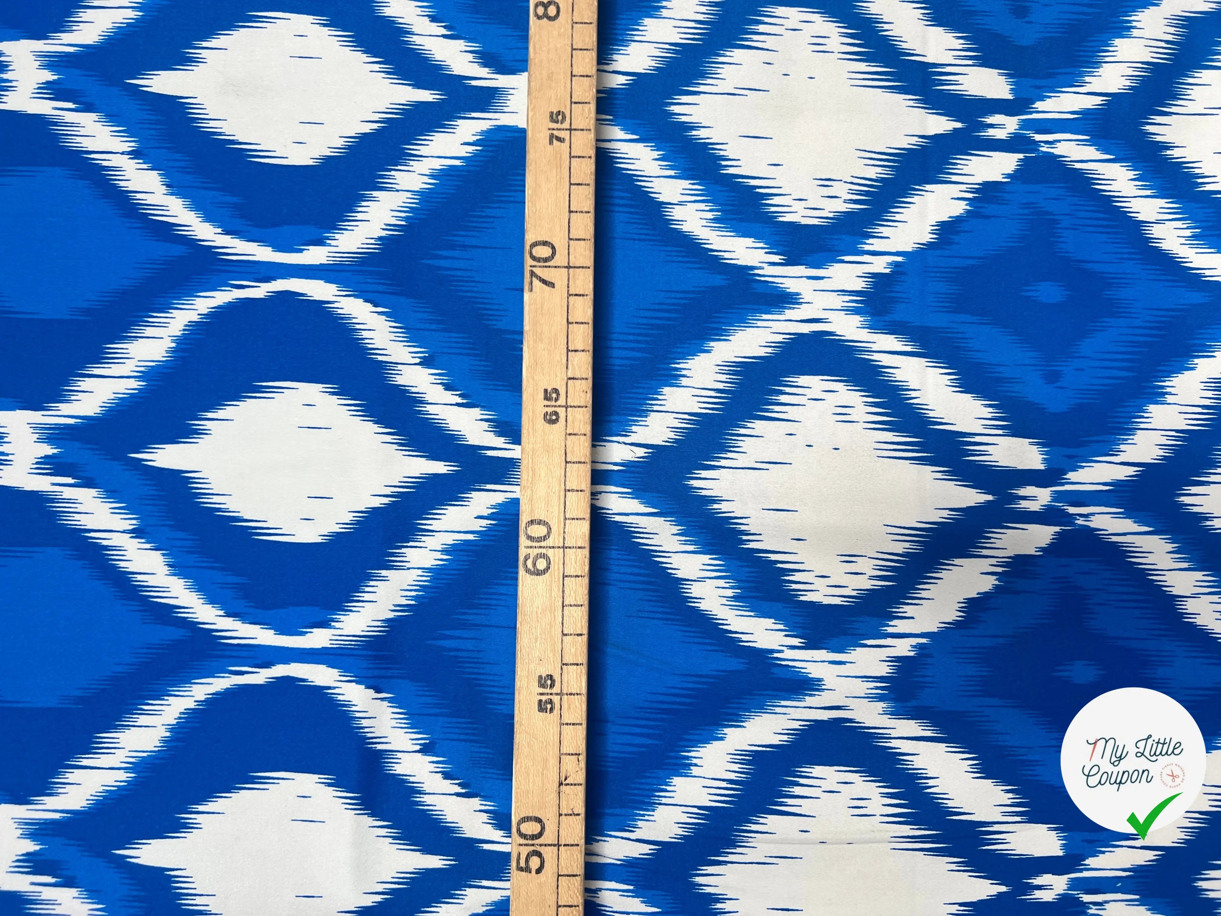 SATIN DE COTON TISSU IMPRIMÉ ABSTRAIT COBALT - My Little Coupon