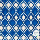 SATIN DE COTON TISSU IMPRIMÉ ABSTRAIT COBALT - My Little Coupon
