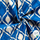 SATIN DE COTON TISSU IMPRIMÉ ABSTRAIT COBALT - My Little Coupon