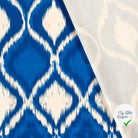 SATIN DE COTON TISSU IMPRIMÉ ABSTRAIT COBALT - My Little Coupon