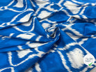 SATIN DE COTON TISSU IMPRIMÉ ABSTRAIT COBALT - My Little Coupon