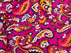 SATIN DE COTON TISSU IMPRIMÉ ABSTRAIT FUCHSIA - My Little Coupon
