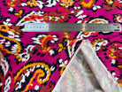 SATIN DE COTON TISSU IMPRIMÉ ABSTRAIT FUCHSIA - My Little Coupon
