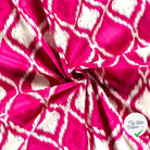 SATIN DE COTON TISSU IMPRIMÉ ABSTRAIT FUCHSIA - My Little Coupon