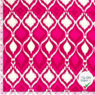SATIN DE COTON TISSU IMPRIMÉ ABSTRAIT FUCHSIA - My Little Coupon