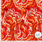 SATIN DE COTON TISSU IMPRIMÉ ABSTRAIT ORANGE - My Little Coupon