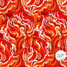 SATIN DE COTON TISSU IMPRIMÉ ABSTRAIT ORANGE - My Little Coupon