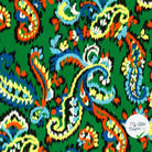 SATIN DE COTON TISSU IMPRIMÉ ABSTRAIT VERT - My Little Coupon