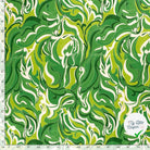 SATIN DE COTON TISSU IMPRIMÉ ABSTRAIT VERT - My Little Coupon