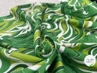 SATIN DE COTON TISSU IMPRIMÉ ABSTRAIT VERT - My Little Coupon