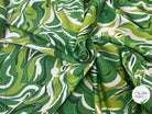 SATIN DE COTON TISSU IMPRIMÉ ABSTRAIT VERT - My Little Coupon