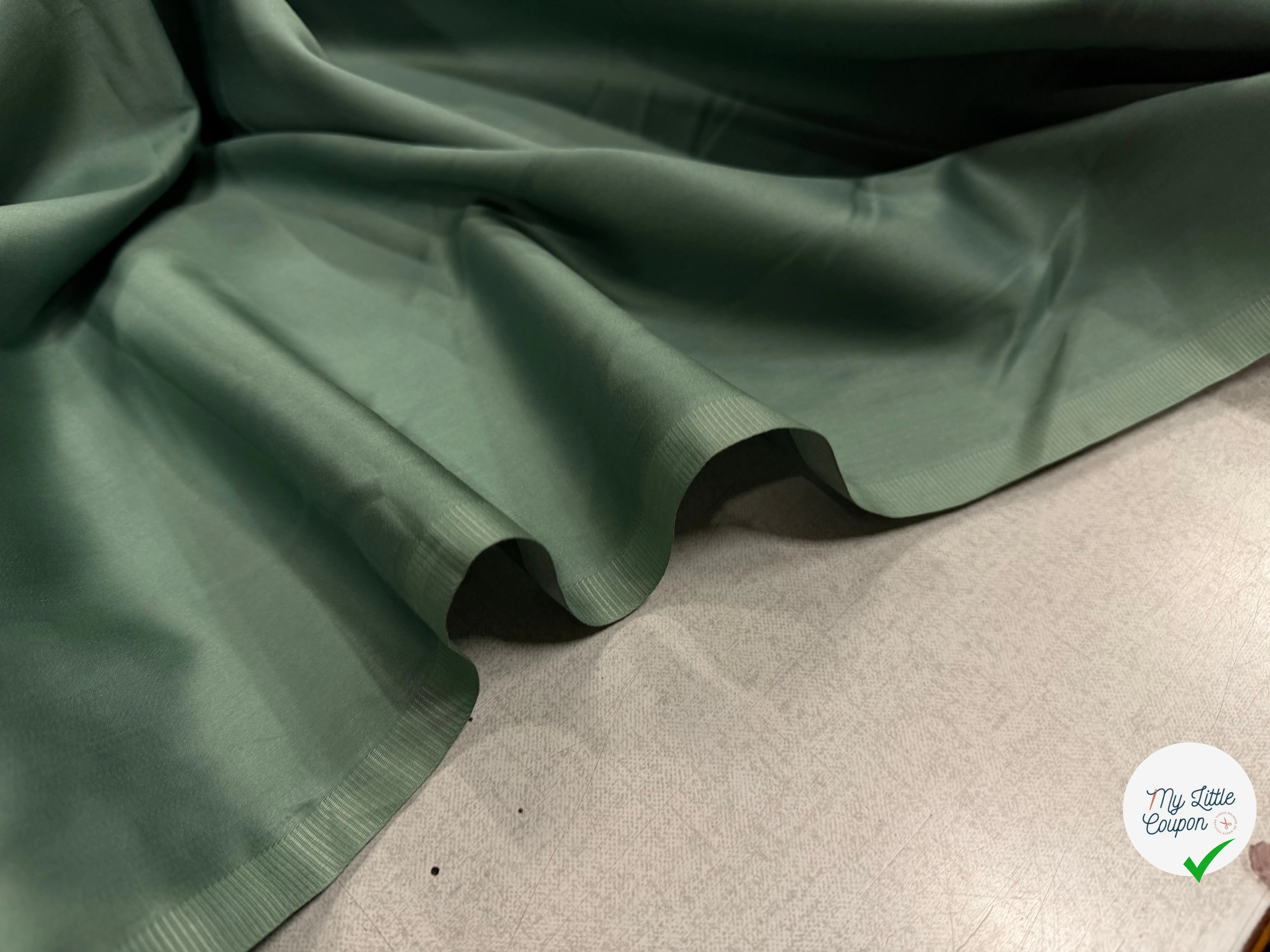 SATIN DE COTON VERT MENTHE POUDRÉ FONCÉ - My Little Coupon