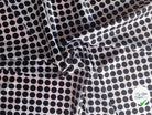 SATIN DE SOIE EXTENSIBLE POIS NOIRS SUR FOND ROSE - My Little Coupon - tissu - coudre