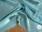 SATIN DE SOIE FLUIDE 100% SOIE BLUE LAGOON (TURQUOISE) - My Little Coupon