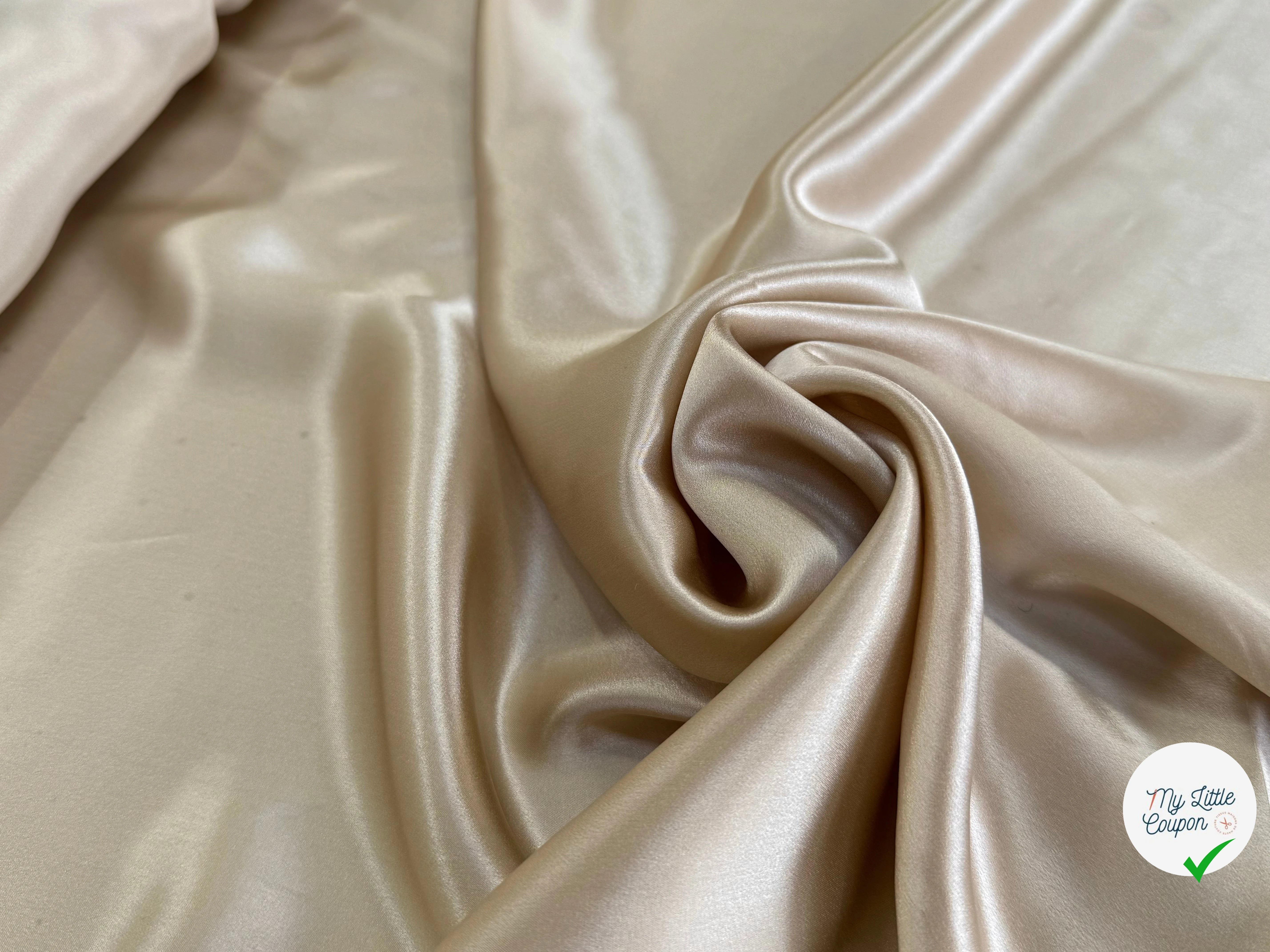 SATIN DE SOIE FLUIDE 110 DE LAIZE BEIGE CHIC - My Little Coupon