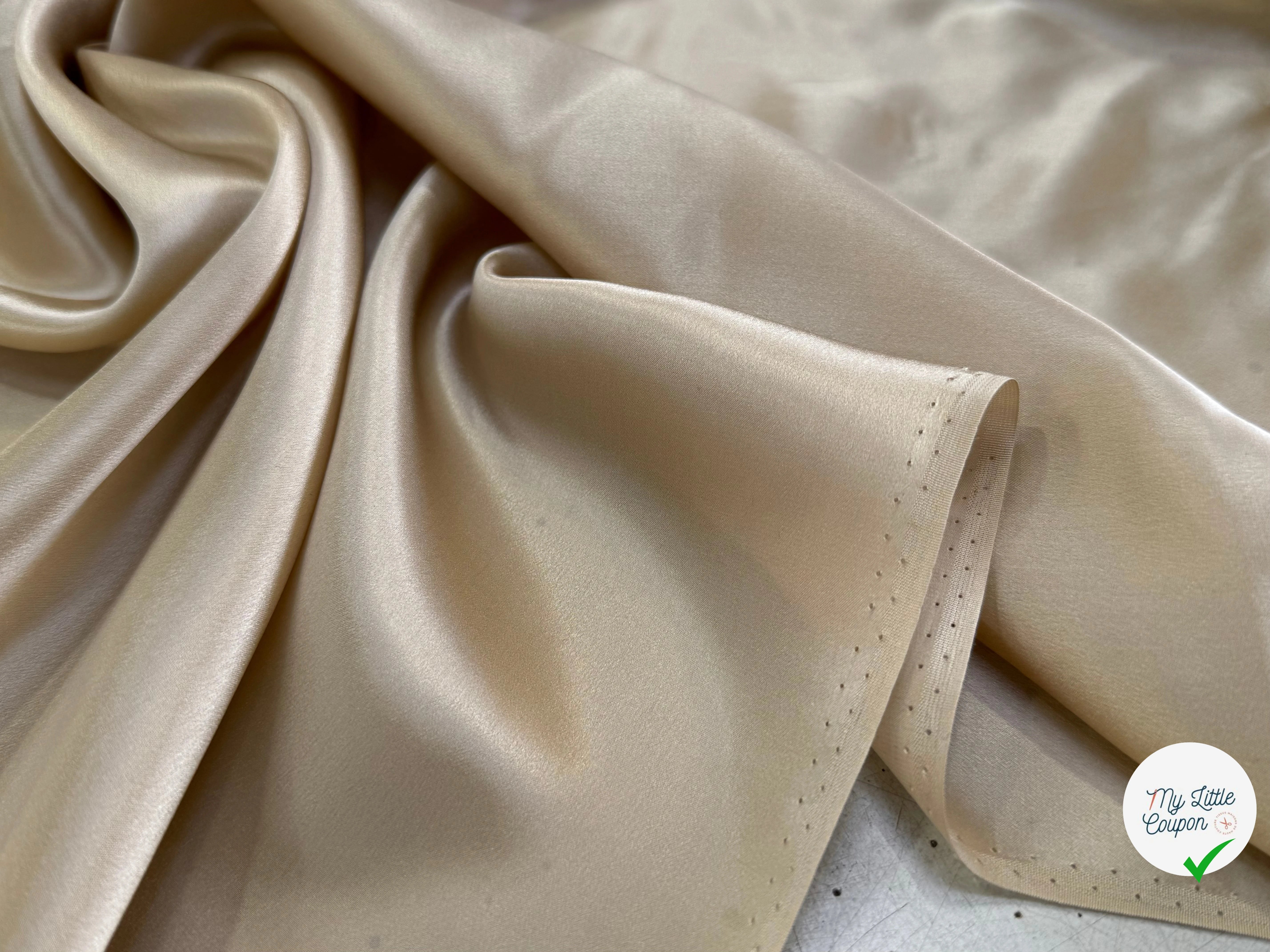 SATIN DE SOIE FLUIDE 110 DE LAIZE BEIGE CHIC - My Little Coupon