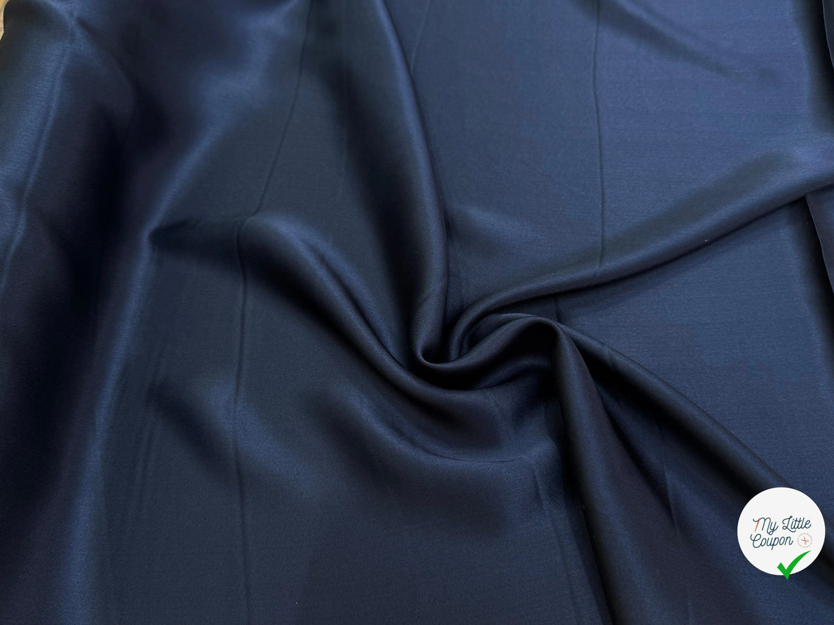 SATIN DE SOIE FLUIDE BLEU MARINE ULTRA CHIC - My Little Coupon
