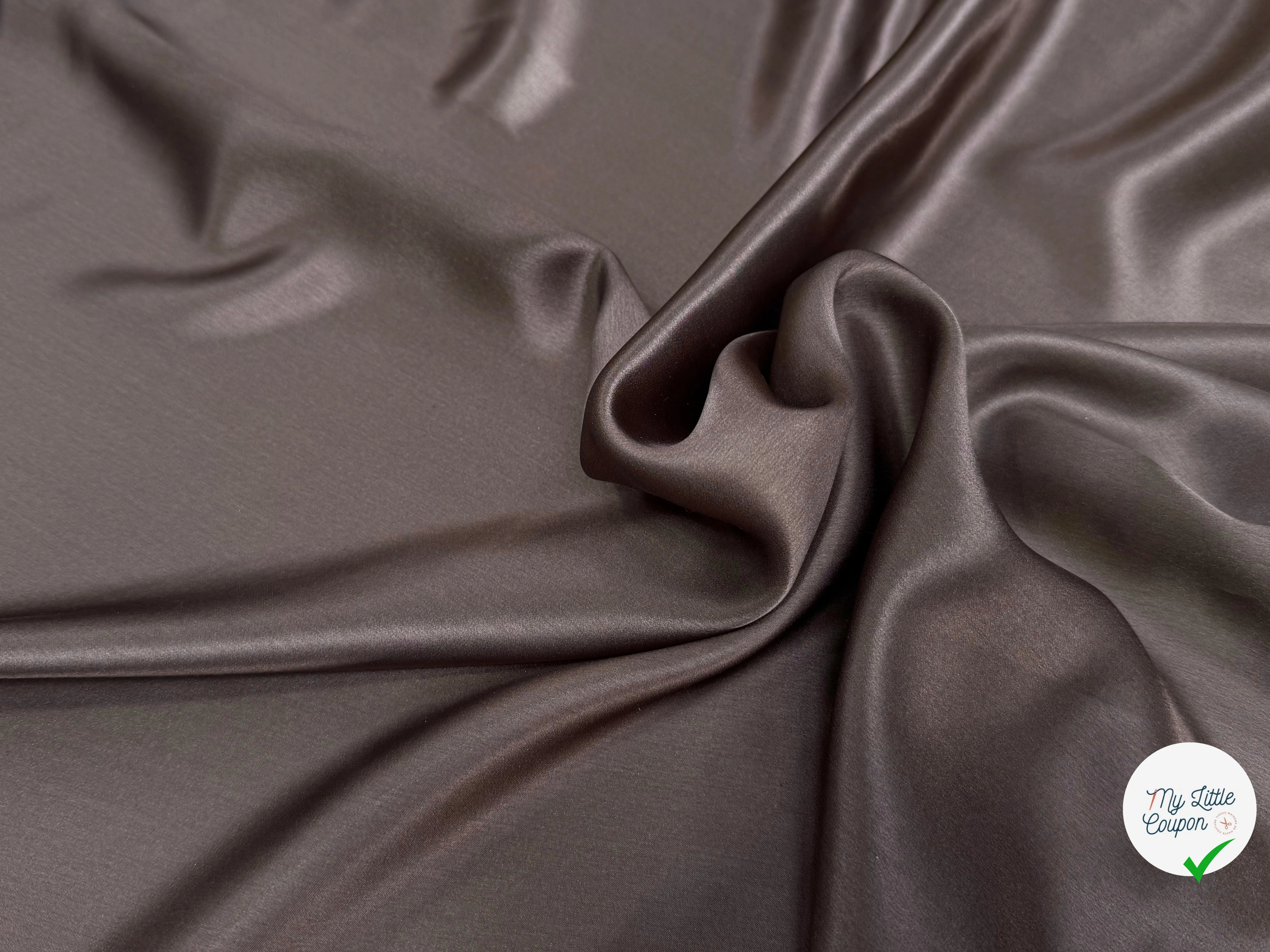 SATIN DE SOIE FLUIDE MARRON - My Little Coupon