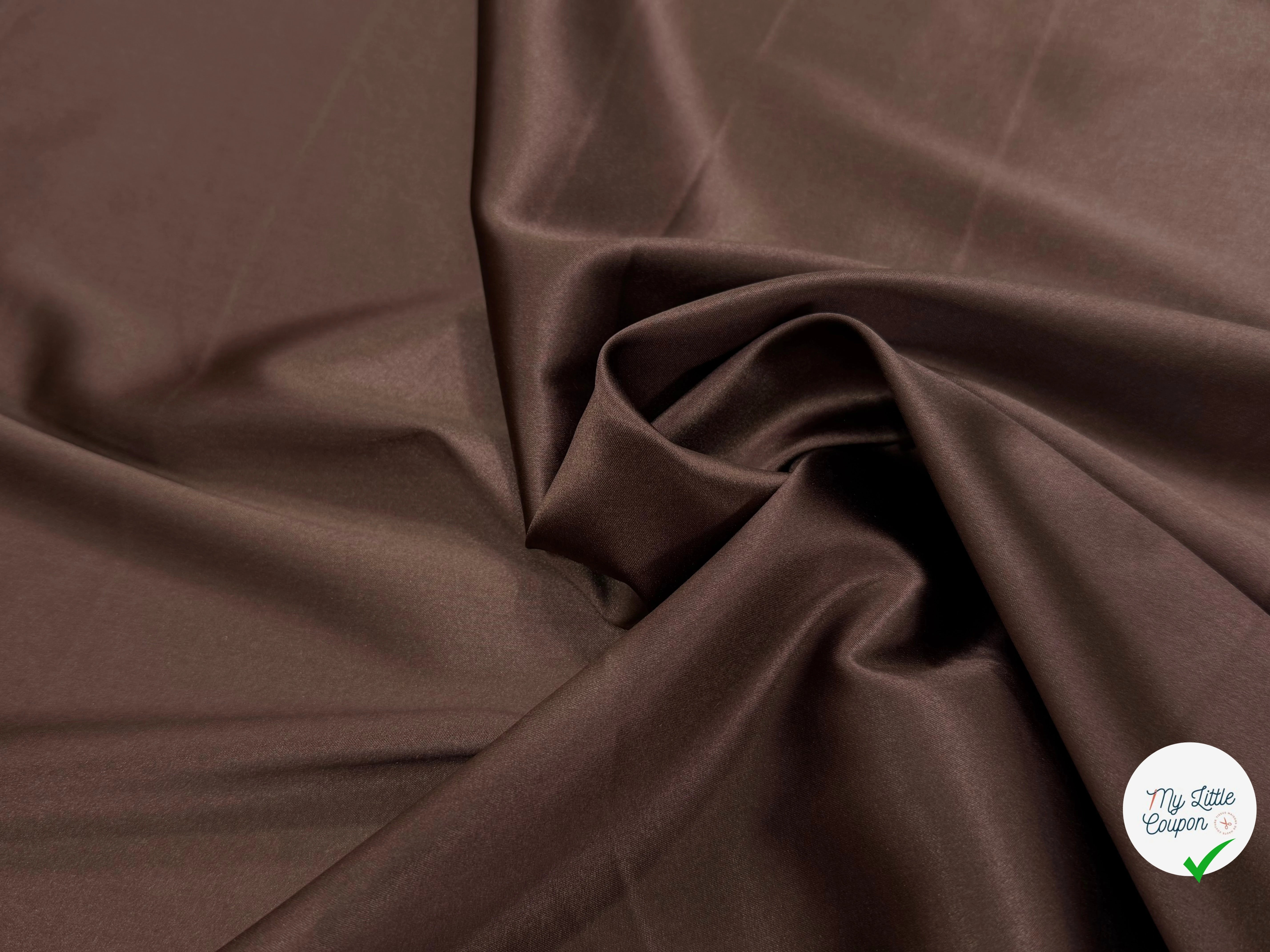 SATIN DE SOIE FLUIDE MARRON ROUX - My Little Coupon