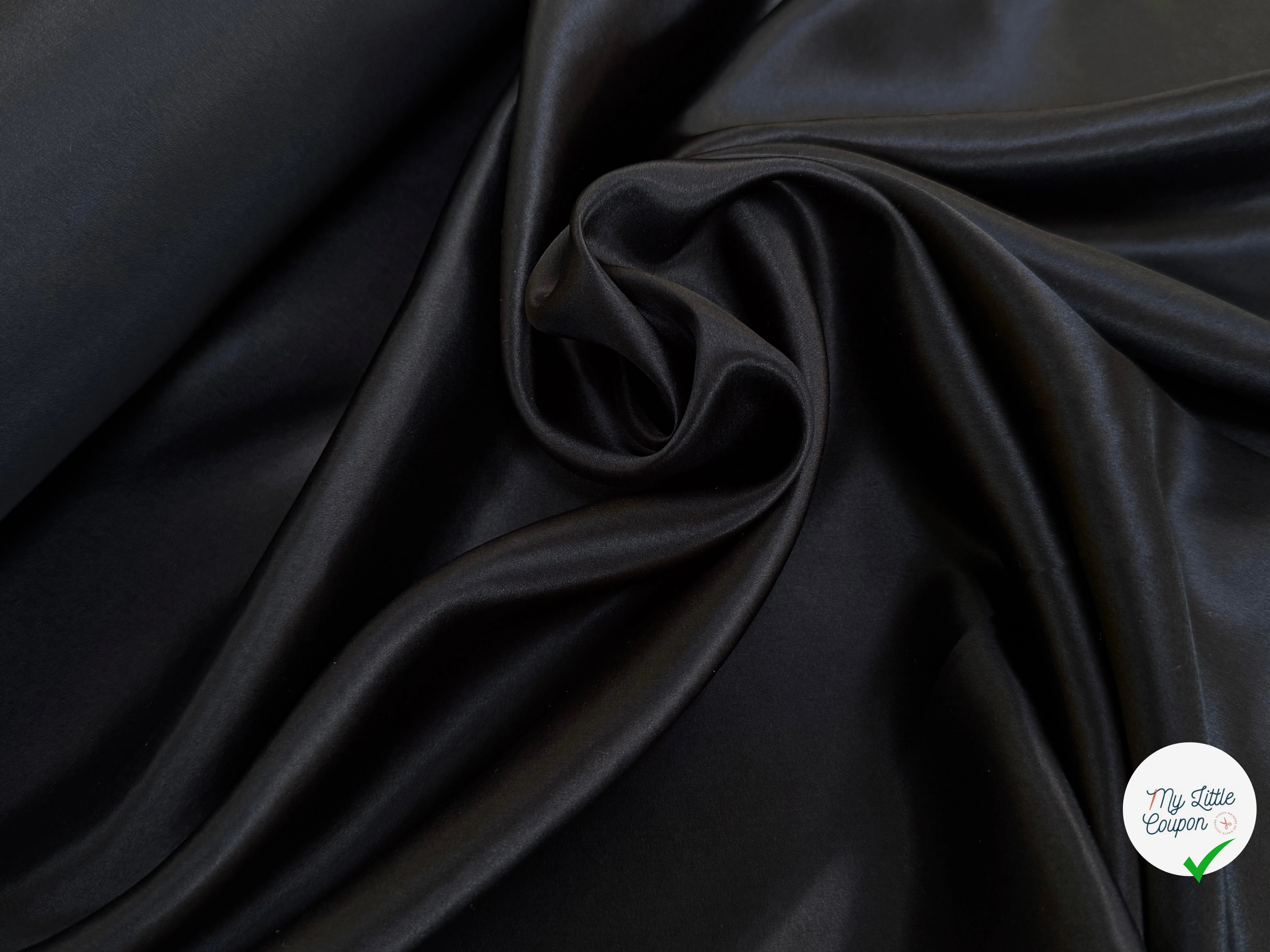 SATIN DE SOIE FLUIDE NOIR 110CM - My Little Coupon