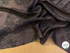 SATIN DE SOIE FLUIDE SMOKY BROWN IMPRIMÉ BASE DE FLEURS - My Little Coupon