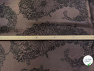 SATIN DE SOIE FLUIDE SMOKY BROWN IMPRIMÉ BASE DE FLEURS - My Little Coupon