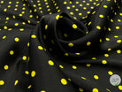 SATIN DE SOIE PETITS POIS JAUNES CITRON DE SICILE - My Little Coupon - tissu - coudre