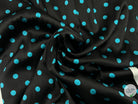 SATIN DE SOIE PETITS POIS TURQUOISES LAGOON - coupon de tissu de 3 mètres - My Little Coupon - tissu - coudre