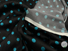 SATIN DE SOIE PETITS POIS TURQUOISES LAGOON - coupon de tissu de 3 mètres - My Little Coupon - tissu - coudre