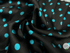 SATIN DE SOIE PETITS POIS TURQUOISES LAGOON - coupon de tissu de 3 mètres - My Little Coupon - tissu - coudre