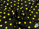 SATIN DE SOIE POIS JAUNES CITRON DE MENTON - coupon de tissu de 3 mètres - My Little Coupon - tissu - coudre