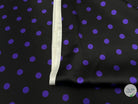SATIN DE SOIE POIS VIOLET FOND NOIR - coupon de tissu de 3 mètres - My Little Coupon - tissu - coudre