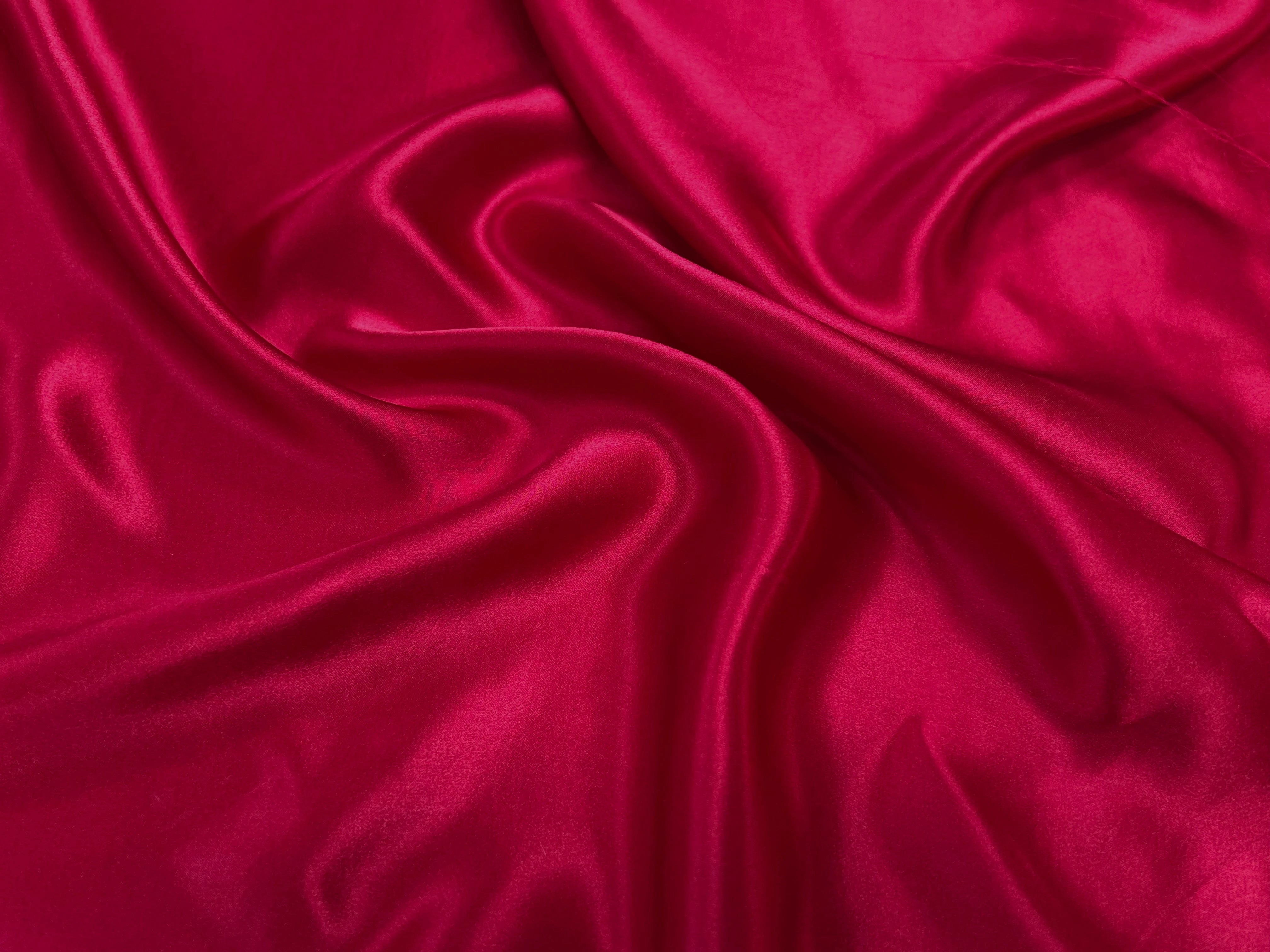 SATIN DE SOIE ROUGE 100% SOIE 140CM - My Little Coupon