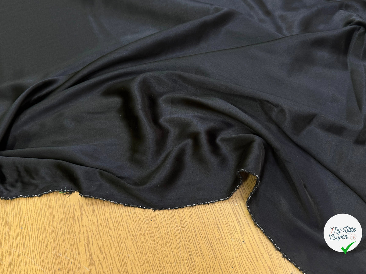 SATIN DE SOIE STRETCH FLUIDE NOIR PREMIUM - My Little Coupon