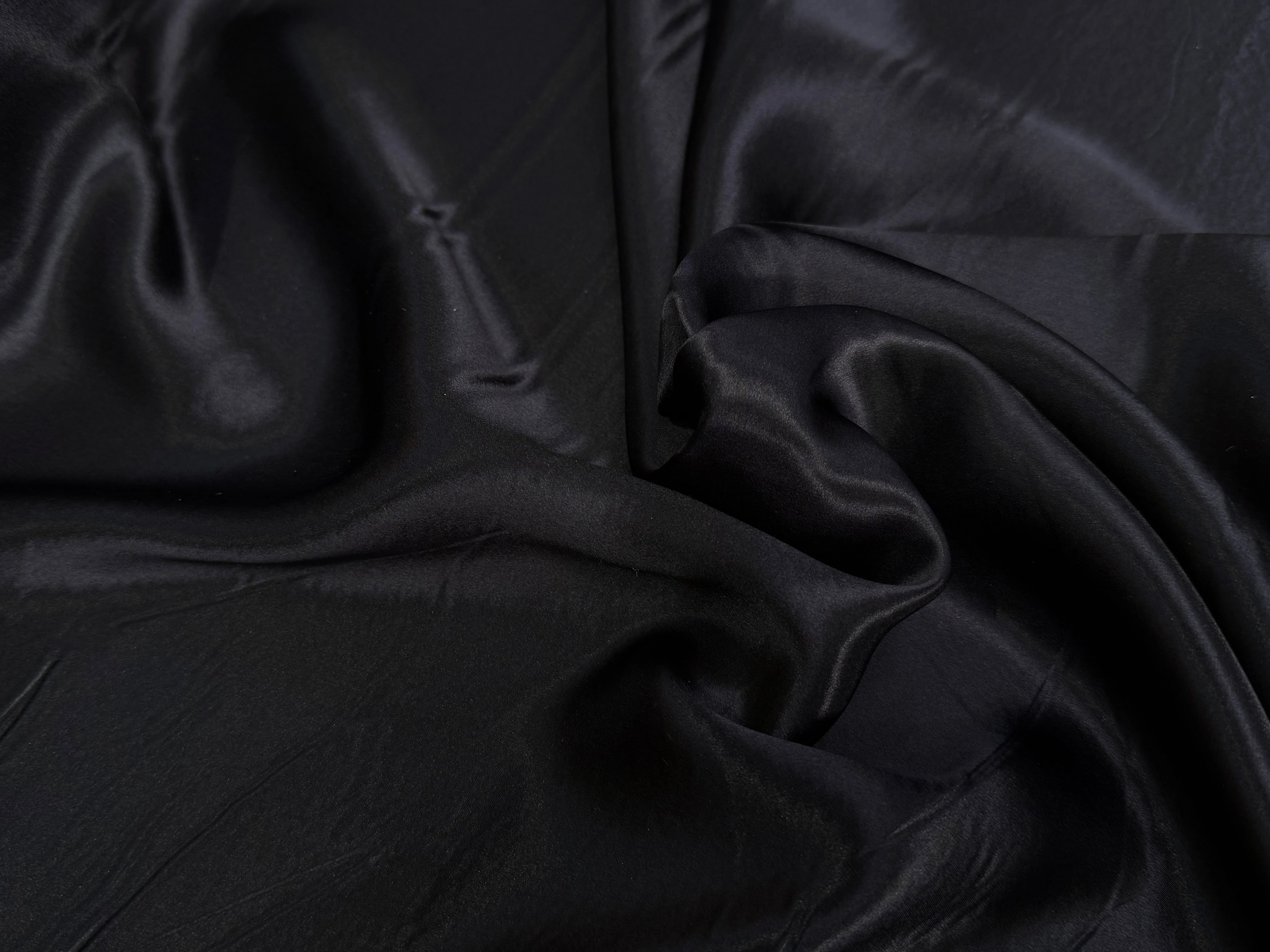 SATIN DE SOIE TRÈS FLUIDE NOIR 100% SOIE - My Little Coupon