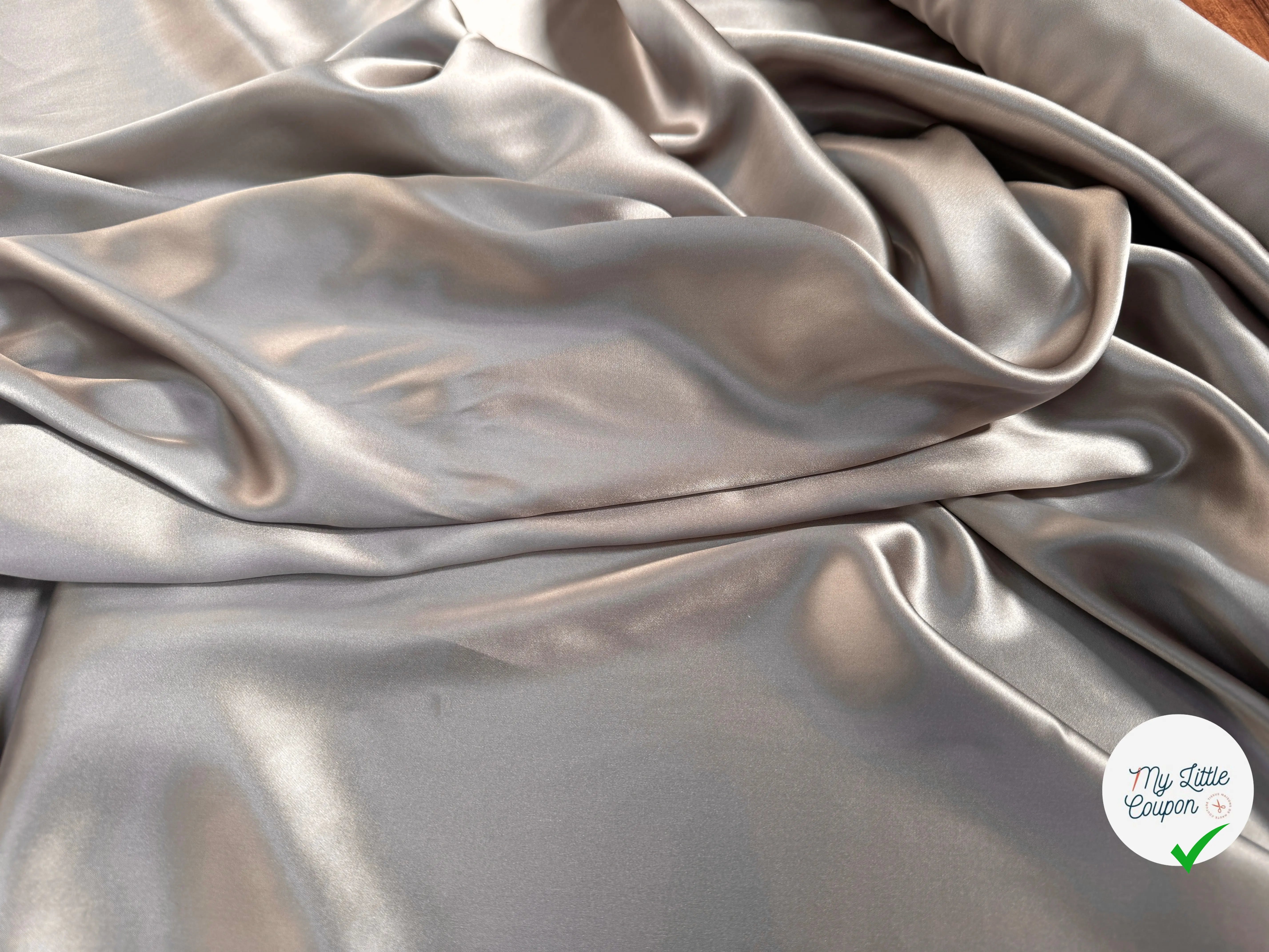 SATIN DE SOIE UNI BEIGE PABLO - My Little Coupon