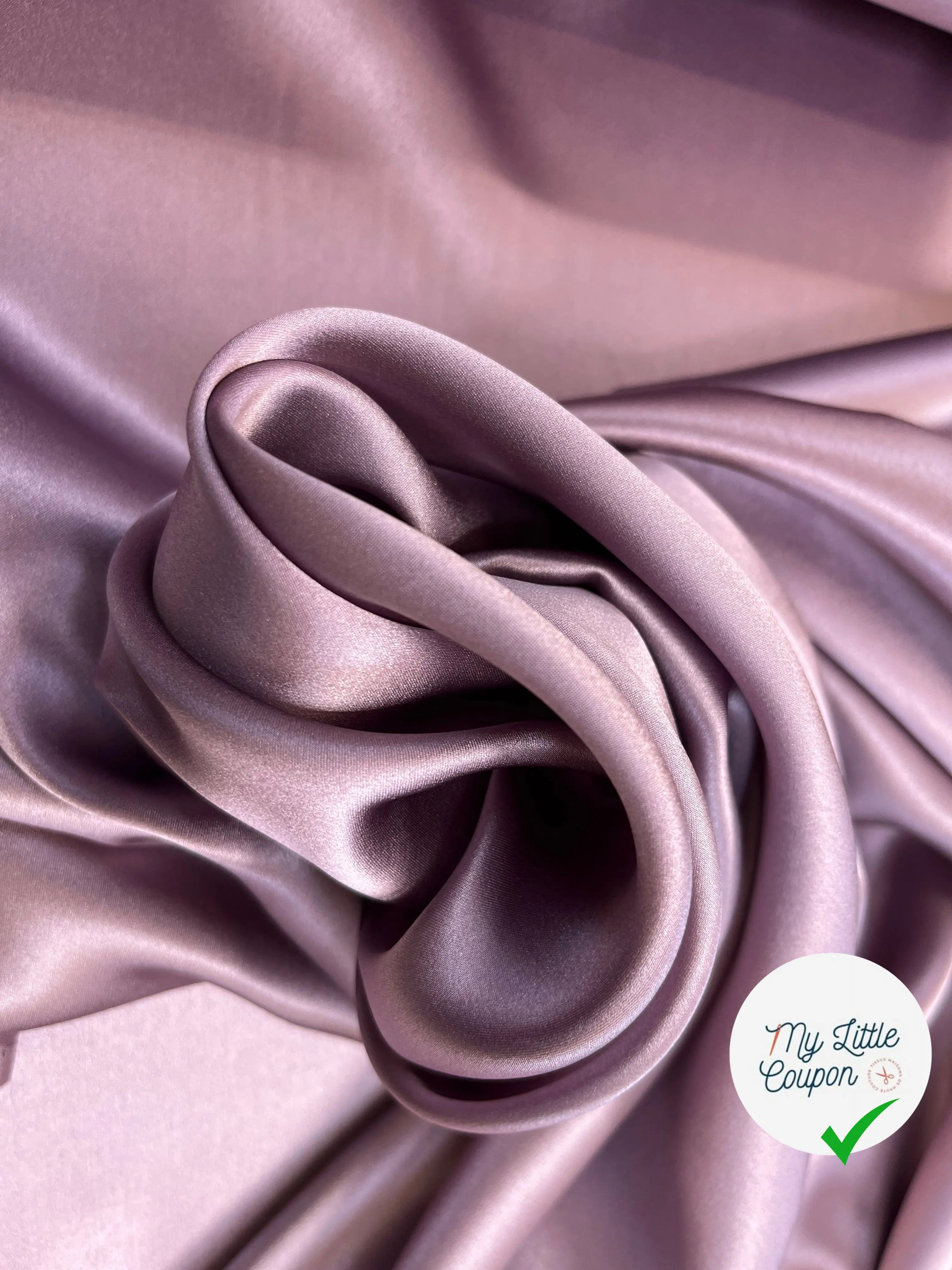 SATIN DE SOIE UNI VIOLET BLOSSOM - My Little Coupon