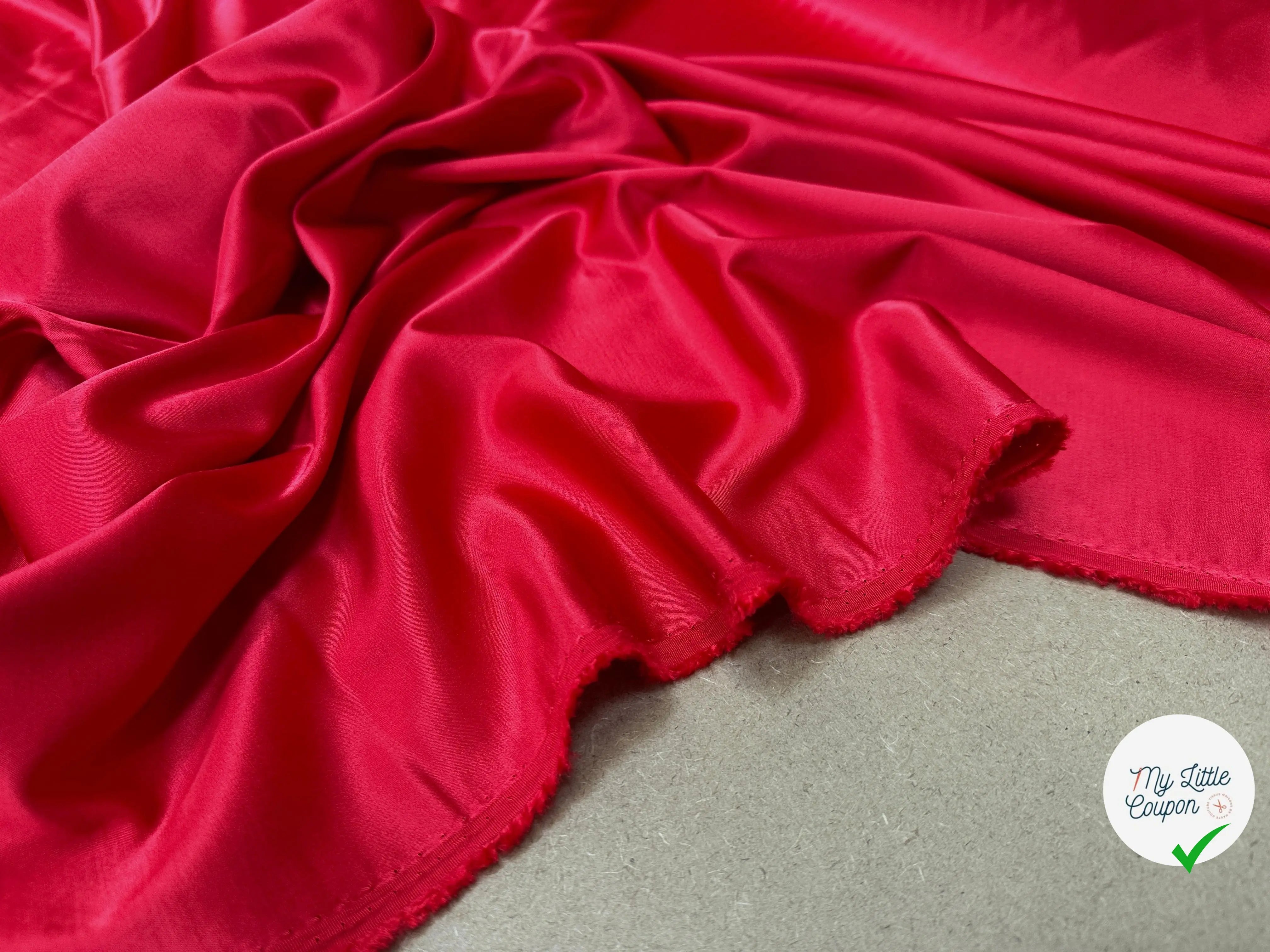 SATIN DE VISCOSE EA FAN DE CE ROUGE - My Little Coupon