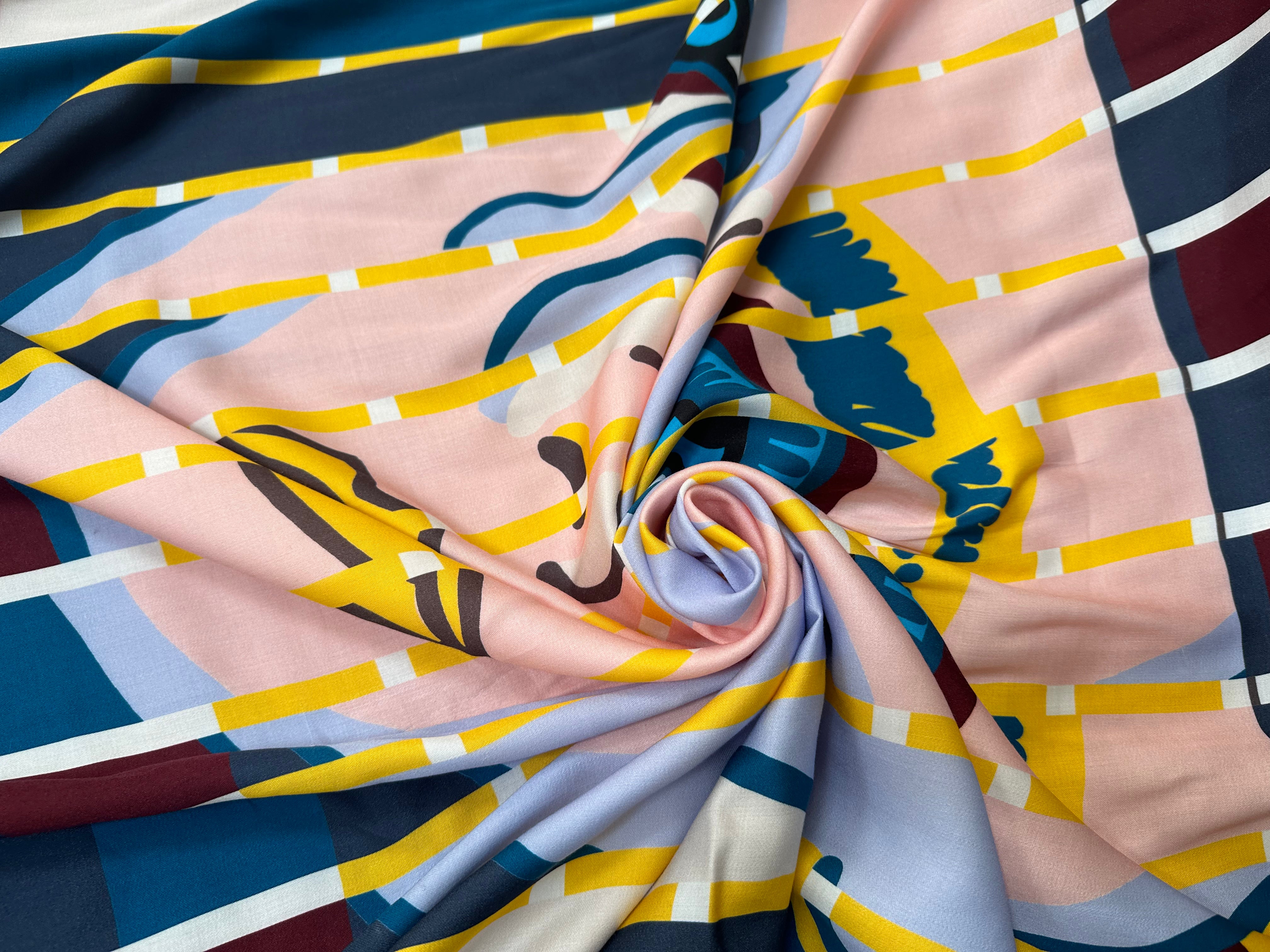 SATIN DE VISCOSE JOLI VISAGE JAUNE - My Little Coupon