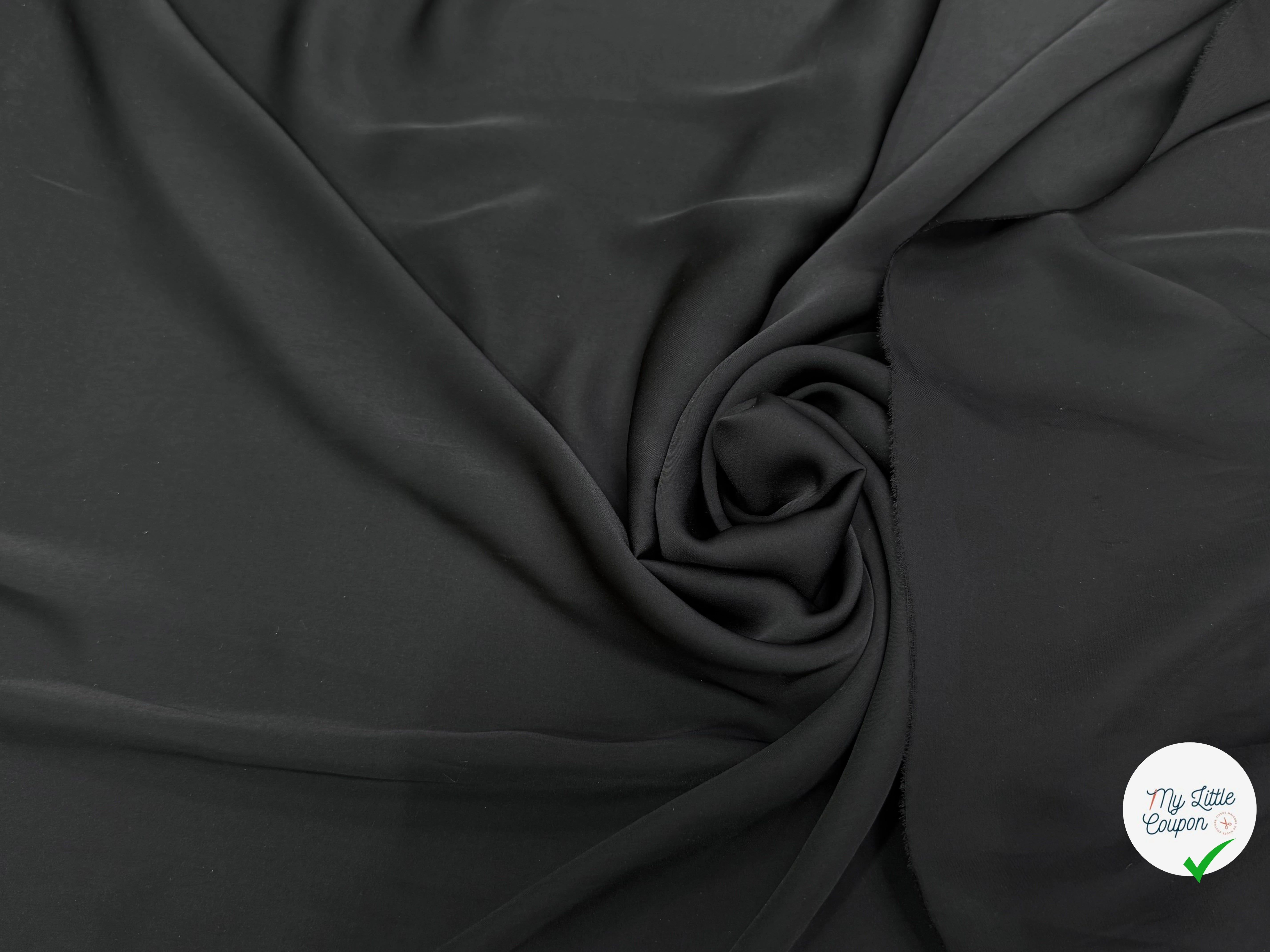 SATIN DÉLICAT NOIR TOMBÉ FLUIDE - My Little Coupon